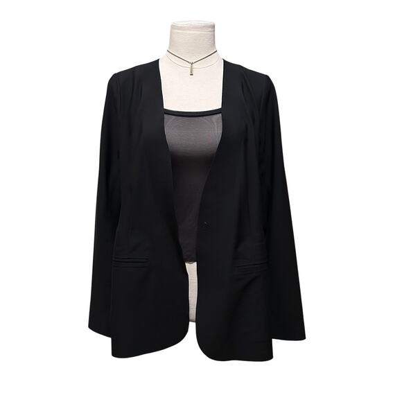 Athleta Avenue Blazer Jacket Avenues Black Size 12 Euroluxe Long Sleeve - Picture 1 of 11